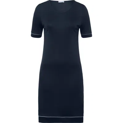 Hanro Natural Comfort Tencel Round Neck Nightgown In Blue