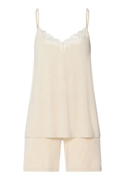 Hanro Natural Elegance Camisole Short Pajama Set In Neutral