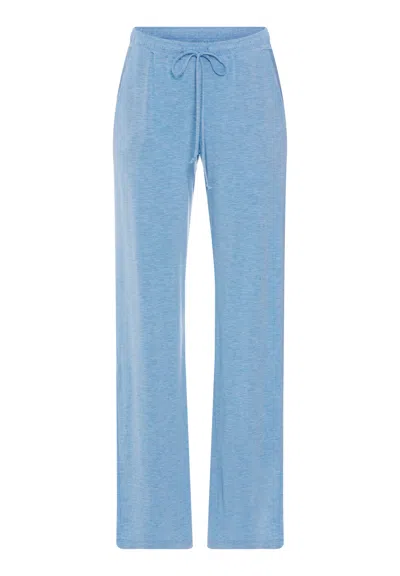 Hanro Natural Elegance Drawstring Lounge Pants In Bluebird Melange
