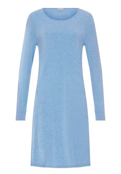 Hanro Natural Elegance Soft Jersey Nightgown In Blue