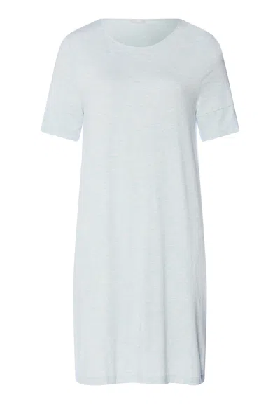 Hanro Natural Elegance Soft Round Neck Nightgown In Blue