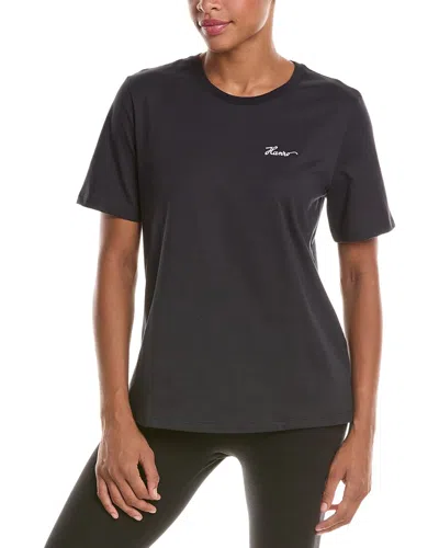 Hanro Natural Embroidered Logo T-shirt In Black