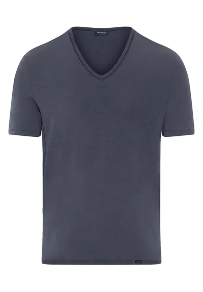 Hanro Natural Function Tencel™ And Cotton Fitted V-neck T-shirt| Stormy Gray 73185-2139