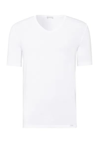 Hanro Natural Function Tencel™ And Cotton Fitted V-neck T-shirt In White