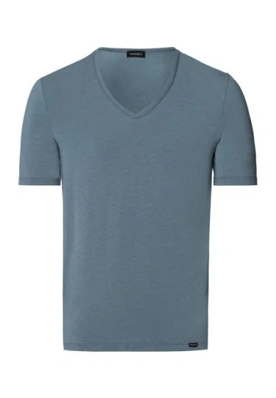 Hanro Natural Function V-neck T-shirt In Black Clay