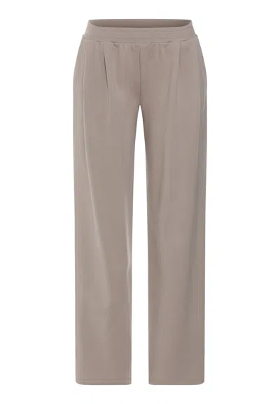 Hanro Natural Living Cotton Blend French Terry Pants In Rose Grey