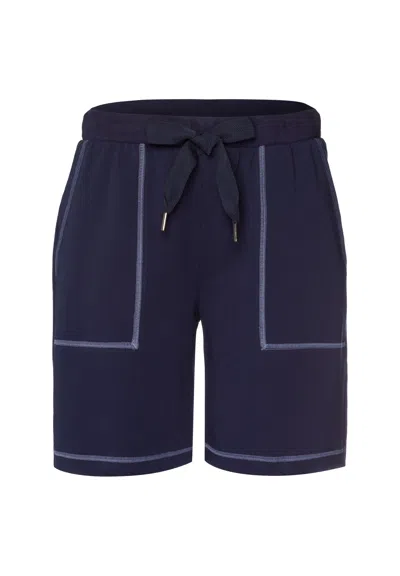 Hanro Natural Living Organic Cotton Drawsting Shorts In Blue