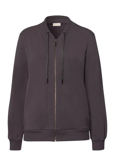 Hanro Natural Living Organic Cotton French Terry  Jacket In Brown