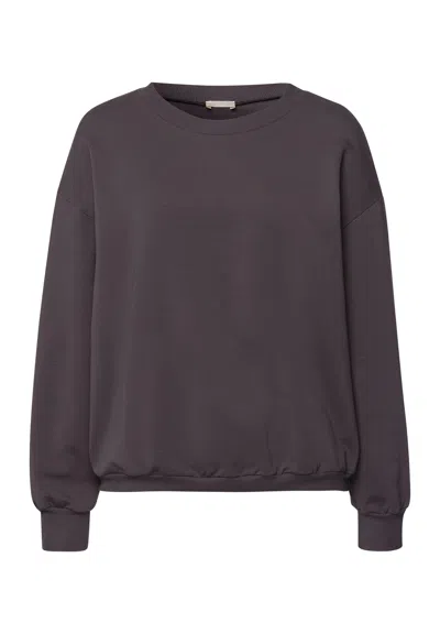 Hanro Natural Living Organic Cotton French Terry Sweatshirt In Brown