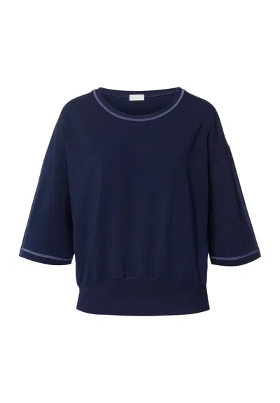 Hanro Natural Living Organic Cotton Sweatshirt In Blue