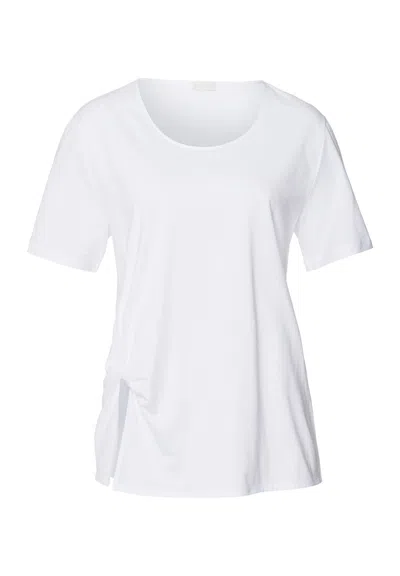 Hanro Natural Shirt Cotton Scoop Neck Top In White