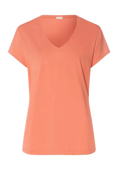 Hanro Natural Shirt Organic Cotton V-neck T-shirt In Multi