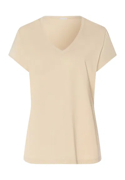 Hanro Natural Shirt Organic Cotton V-neck T-shirt In Multi
