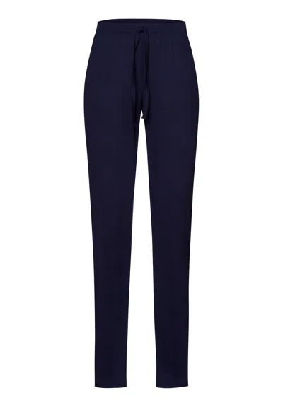 Hanro Natural Wear Drawstring Lounge Pants In Blue