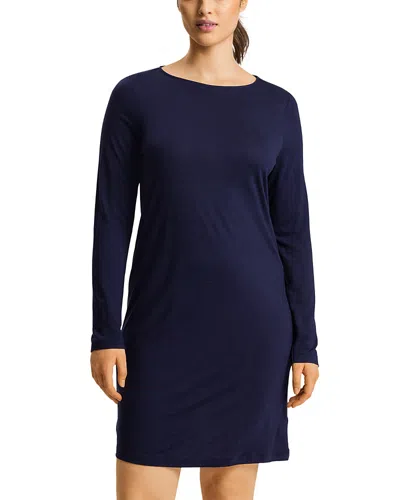 Hanro Natural Wear Nightgown In Evening Blue