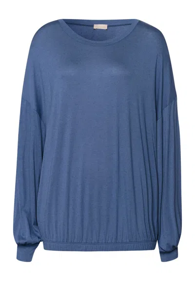 Hanro Natural Wear Tencel™ And Cashmere Soft Top In Blue