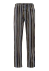Hanro Cotton Striped Lounge Pants In Ocean Stripe