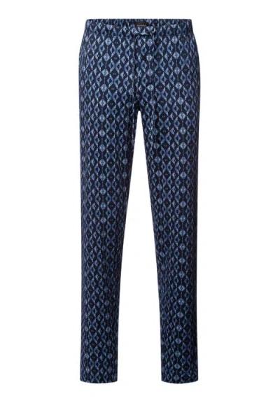 Hanro Night And Day Cotton Drawstring Pajama Pants In Blue