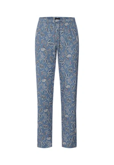 Hanro Night And Day Cotton Drawstring Pajama Pants In Blue