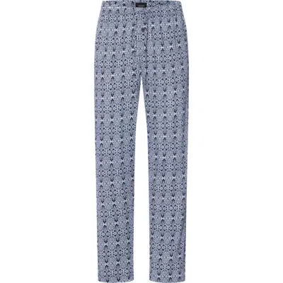 Hanro Night And Day Cotton Drawstring Pants In Blue