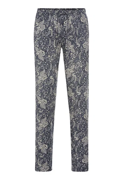 Hanro Night & Day Cotton Drawstring Pants In Midnight Dream