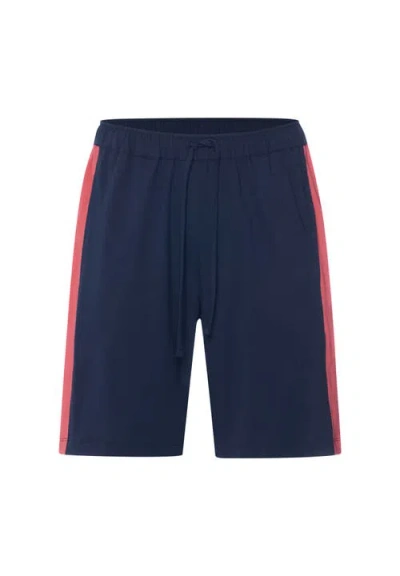 Hanro Night And Day Cotton Drawstring Shorts In Blue