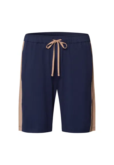 Hanro Night And Day Cotton Drawstring Shorts In Deep Navy