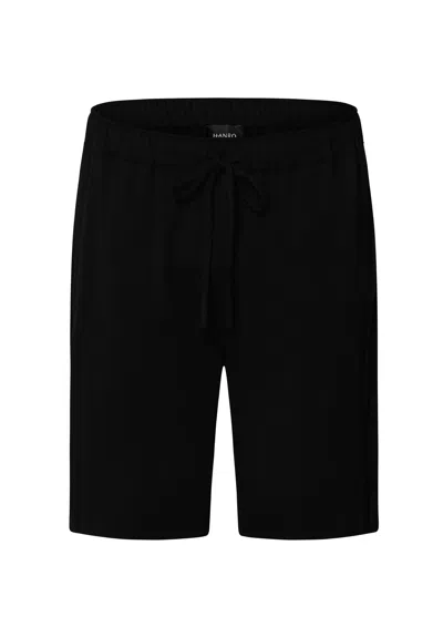 Hanro Night And Day Cotton Drawstring Shorts In Black