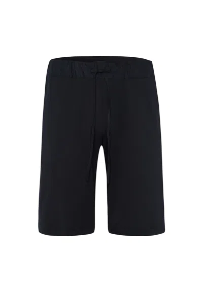 Hanro Night And Day Cotton Knit Drawstring Shorts In Black