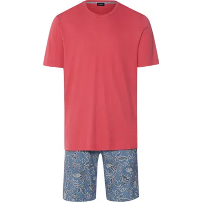 Hanro Night And Day Cotton Pajama Set In Red