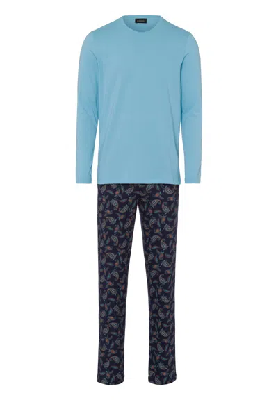 Hanro Night And Day Cotton Pajama Set In Blue