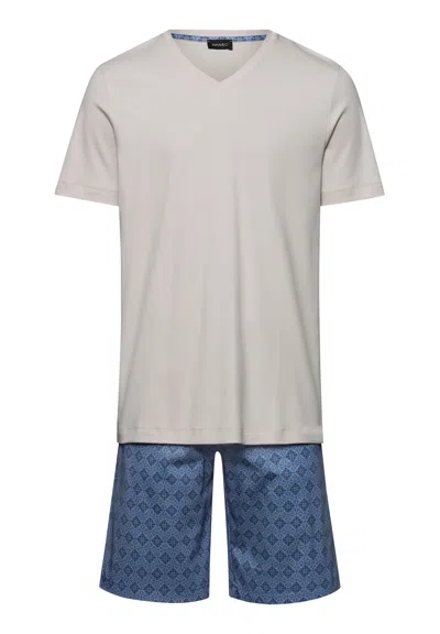 Hanro Night And Day Cotton Pajama Set In Blue