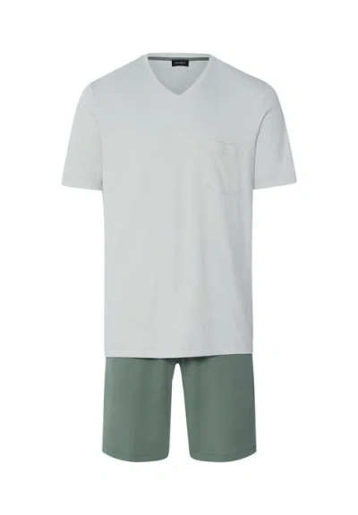 Hanro Night And Day Cotton V-neck Pajama Set In Gray