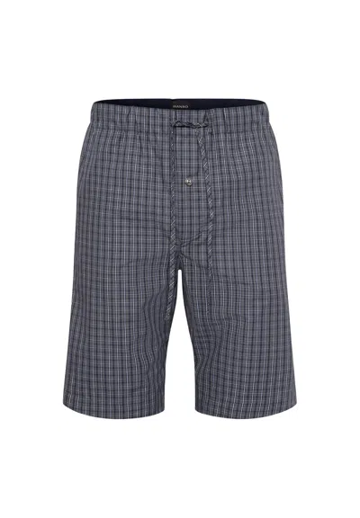 Hanro Night And Day Cotton Woven Drawstring Shorts In Blue