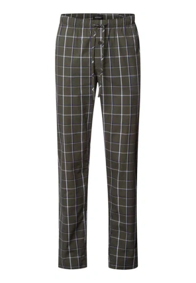 Hanro Night And Day Cotton Woven Pajama Pants In Green