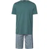 Hanro Night And Day Crew Neck Cotton Pajama Set In Tinted Mosaic