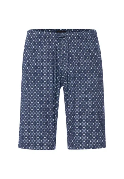 Hanro Night And Day Drawstring Cotton Shorts In Blue