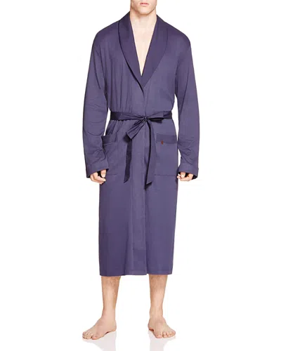 Hanro Night & Day Knit Robe In Black Iris