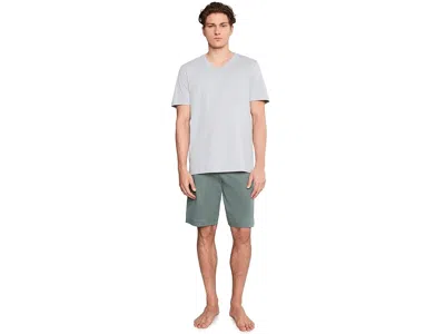 Hanro Night And Day S/s Short Pajama Set In Green