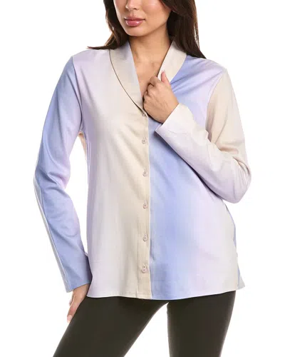 Hanro Ombre Shawl Collar Shirt In Blue