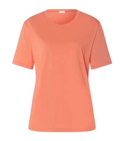 Hanro Organic Cotton Crew-neck T-shirt In Orange