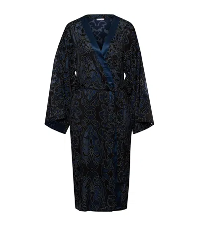 Hanro Paisley Marlene Robe In Sheer Damask