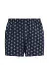 Hanro Patterned Cotton Boxers In Blue