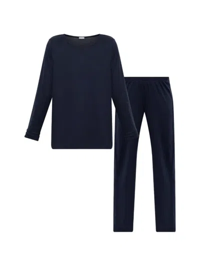 Hanro Pilar Pajamas Sset (set Of Two) In Blue