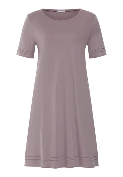 Hanro Pilar Pleated Cotton Nightgown In Gray