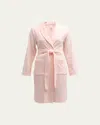 Hanro Plush Short Robe In Tender Rose