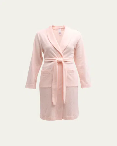 Hanro Plush Short Robe In Tender Rose