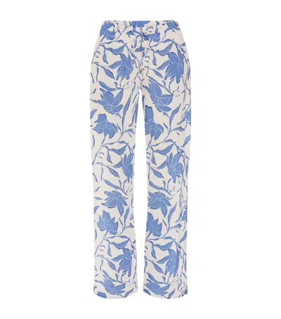 Hanro Printed Sleep & Lounge Trousers In Blue