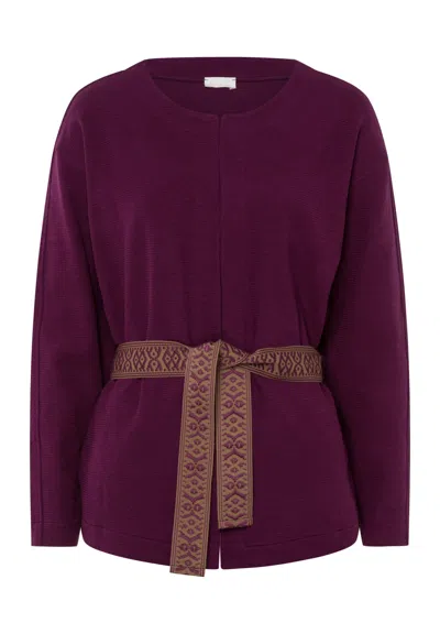 Hanro Pure Comfort Belted Cardigan In Red
