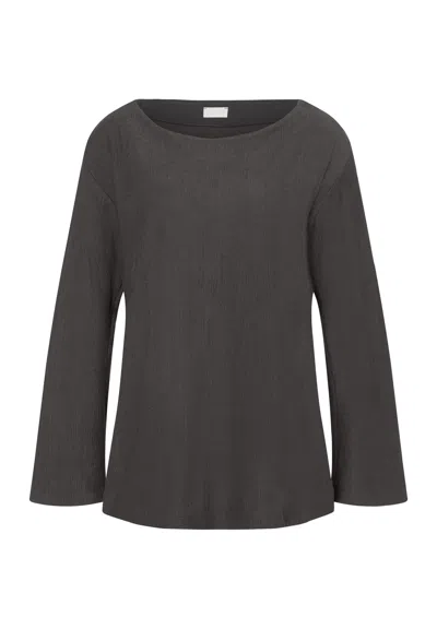 Hanro Pure Comfort Cotton Boat Neck Top In Gray